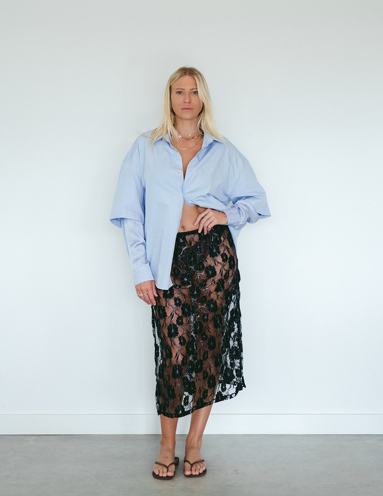 Primrose Maxi Skirt ~ Black Lace