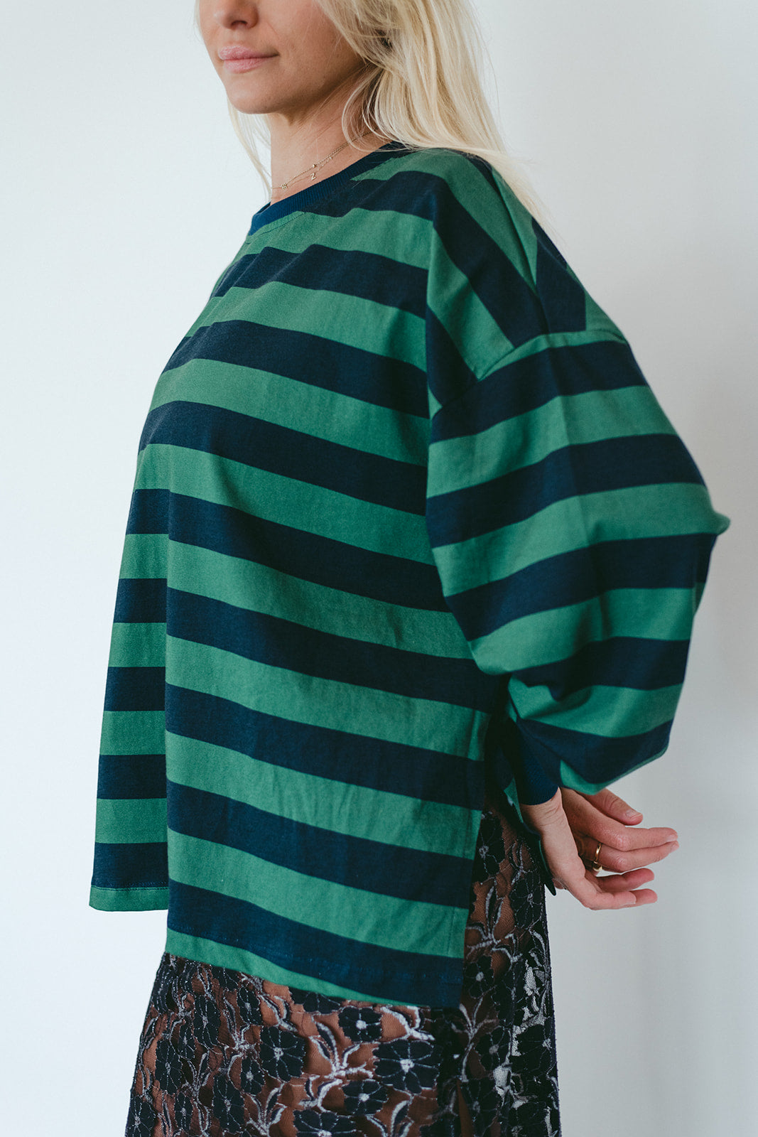 Yasmin Long Sleeve - Green/Navy