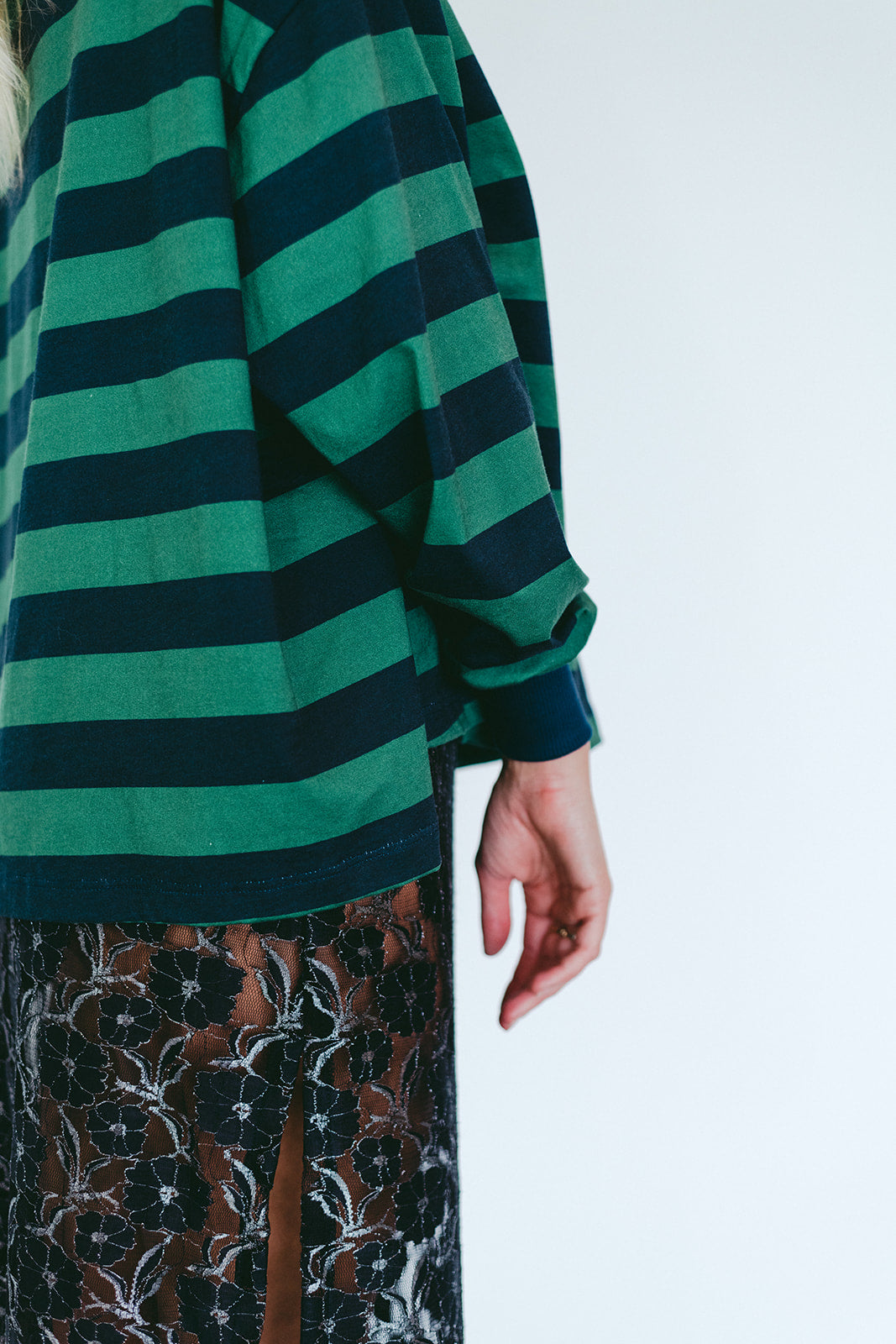 Yasmin Long Sleeve - Green/Navy