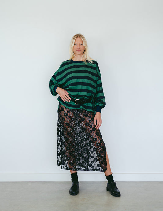 Yasmin Long Sleeve - Green/Navy