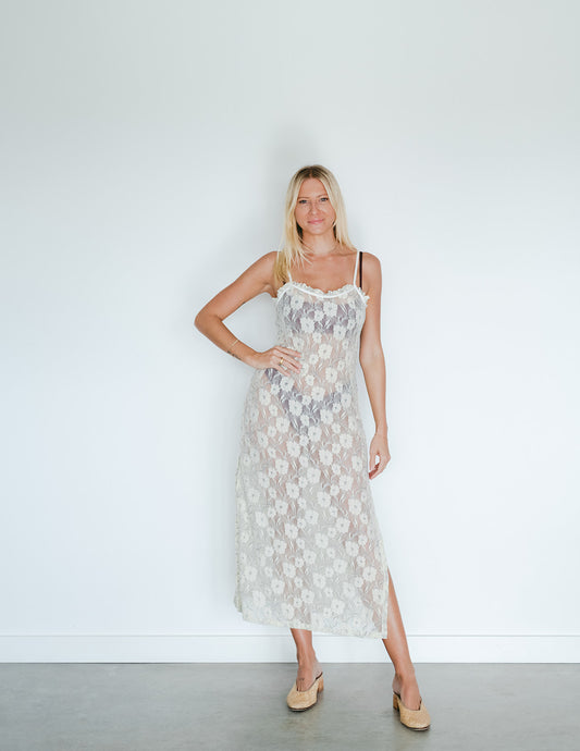 Delilah Maxi Dress ~ Cream Lace