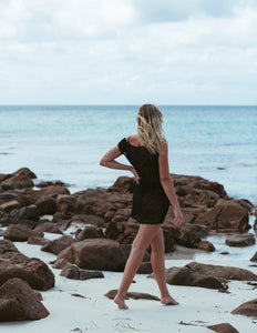 Bingin Crochet Dress ~ Black