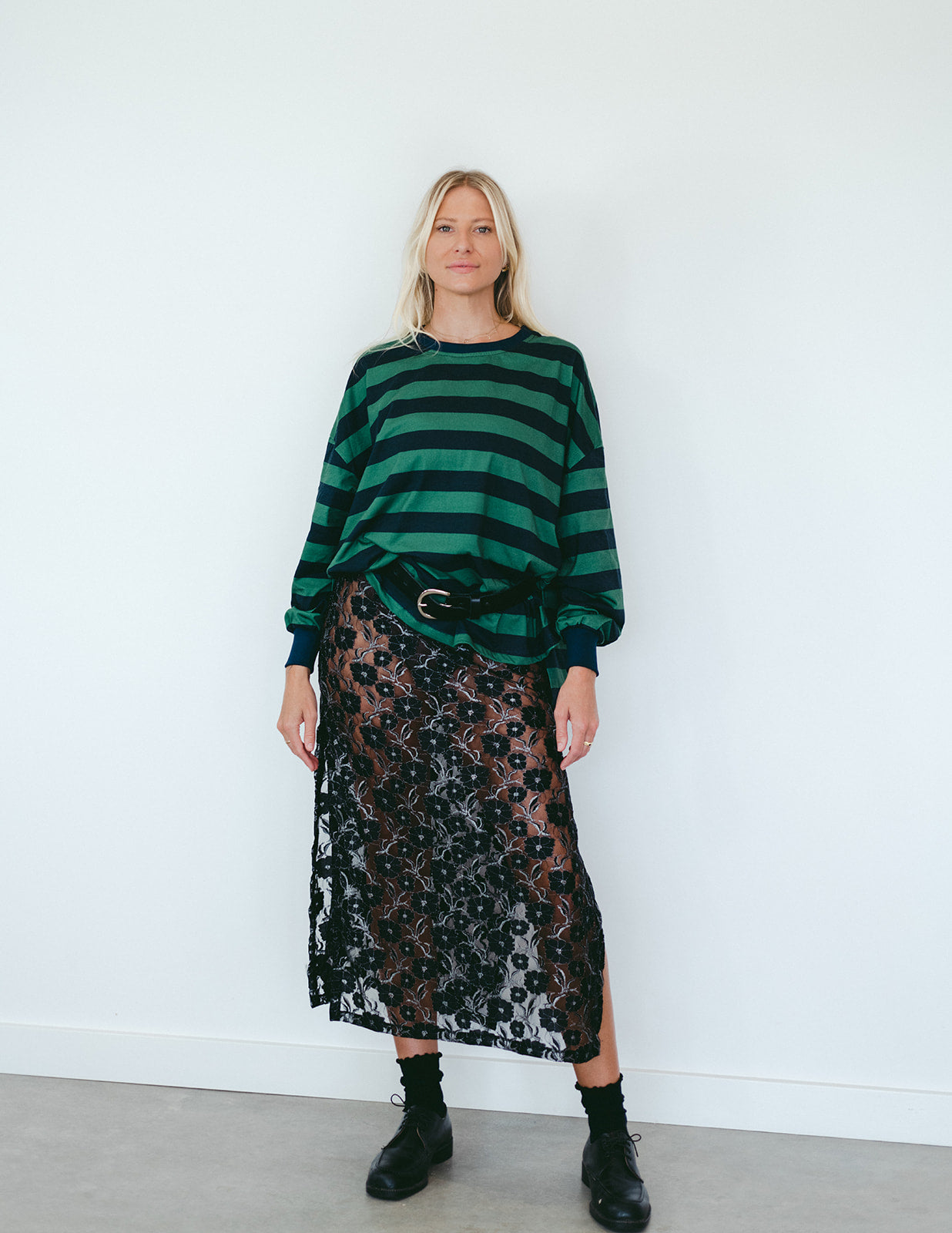 Yasmin Long Sleeve - Green/Navy