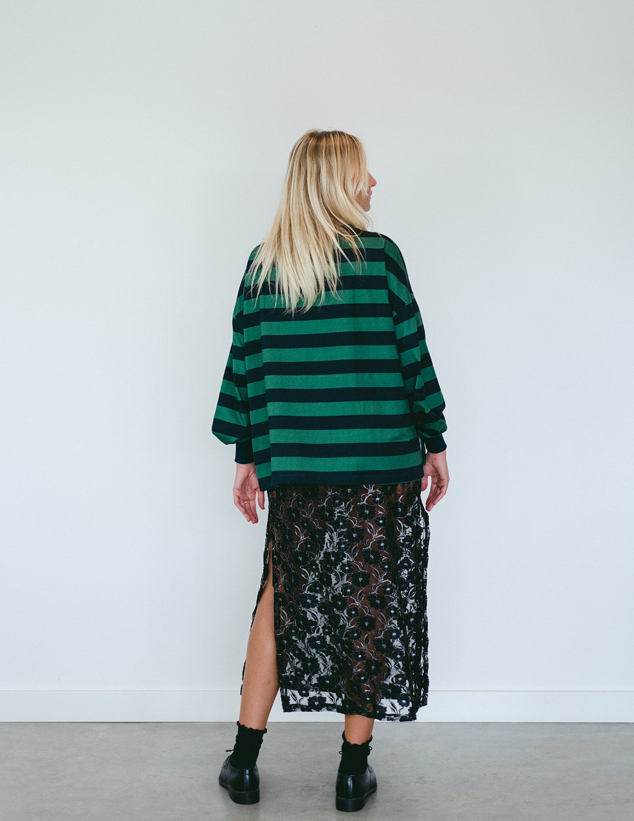Yasmin Long Sleeve - Green/Navy